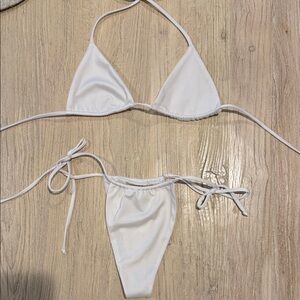 NEENA SWIM White Triangle Bikini Set